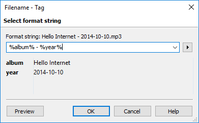 filename to tag: album - year