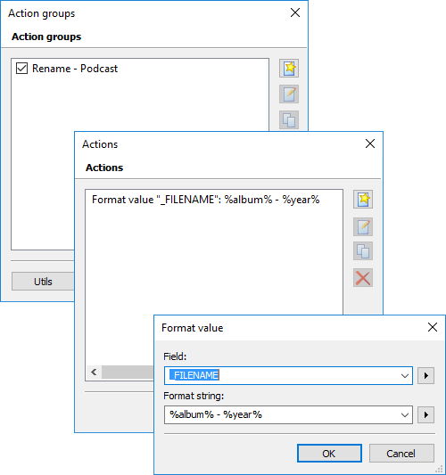 MP3Tag rename action.